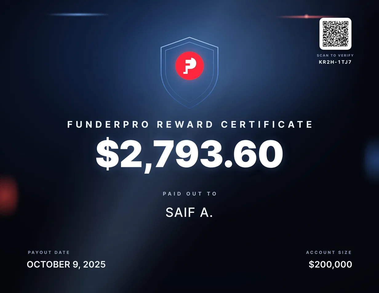 FunderPro payout certificate