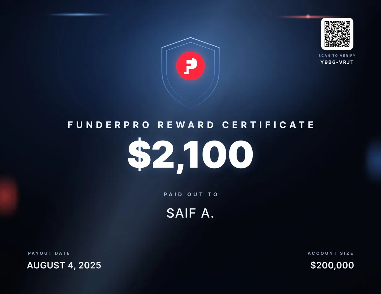 FunderPro payout certificate